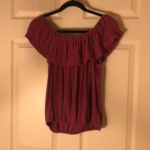 Pink off the shoulder crop top